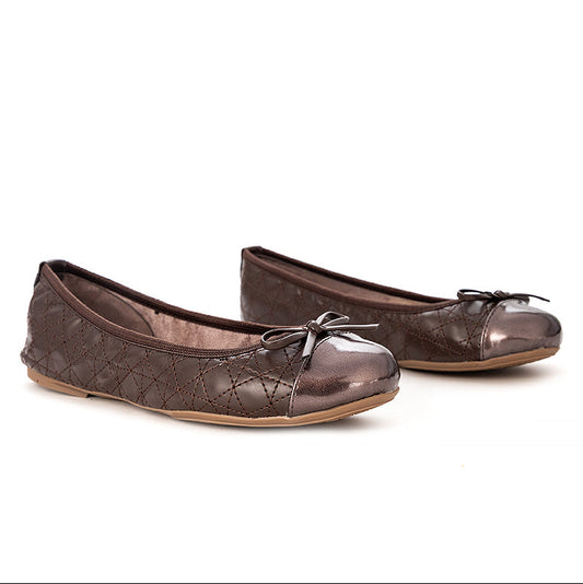 OLIVIA Ballet Flat Shoes - CHOCOBRWN NUBUCK PU