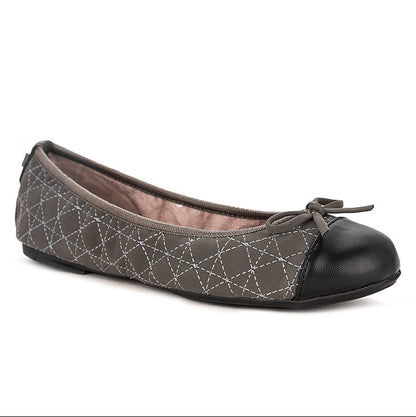 OLIVIA Ballet Flat Shoes - GREY NUBUCK PU