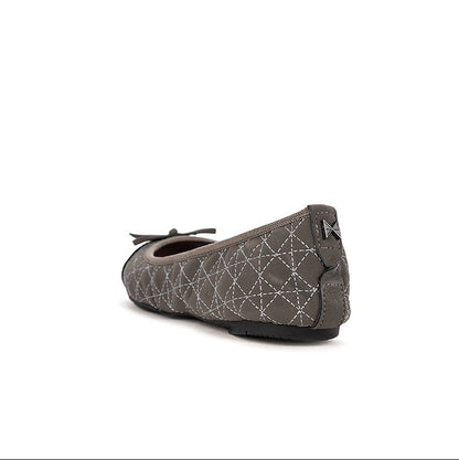 OLIVIA Ballet Flat Shoes - GREY NUBUCK PU