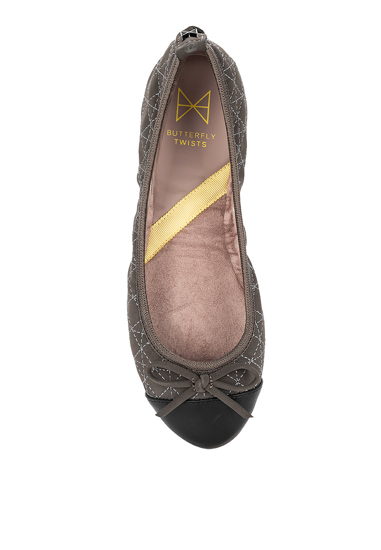 OLIVIA Ballet Flat Shoes - GREY NUBUCK PU