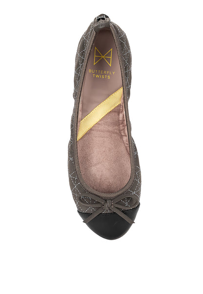 OLIVIA Ballet Flat Shoes - GREY NUBUCK PU