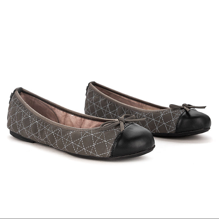 OLIVIA Ballet Flat Shoes - GREY NUBUCK PU