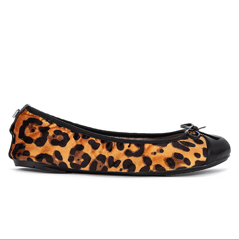 OLIVIA Ballet Flat Shoes - Leopard Velvet