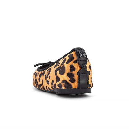 OLIVIA Ballet Flat Shoes - Leopard Velvet