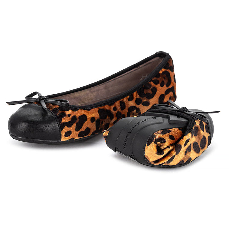 OLIVIA Ballet Flat Shoes - Leopard Velvet
