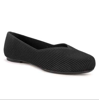 RHEA Ballet Flat Shoes - BLACK