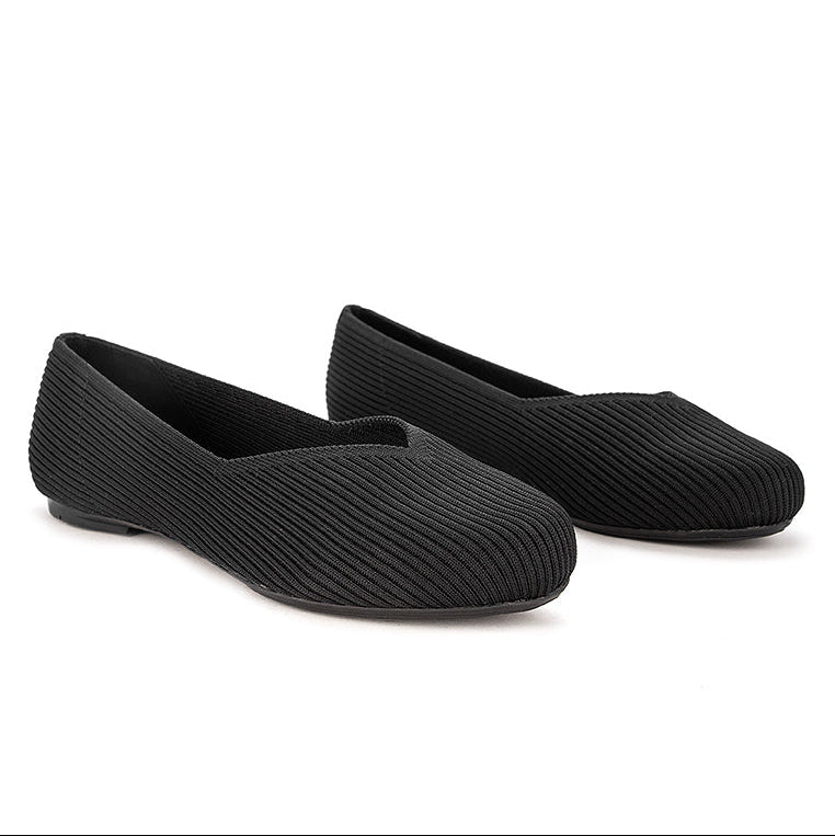 RHEA Ballet Flat Shoes - BLACK