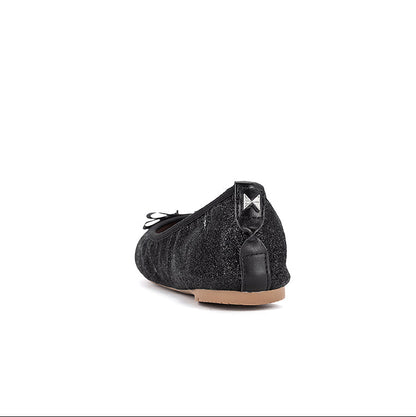 SHEA Ballet Flat Shoes - Black Glitter