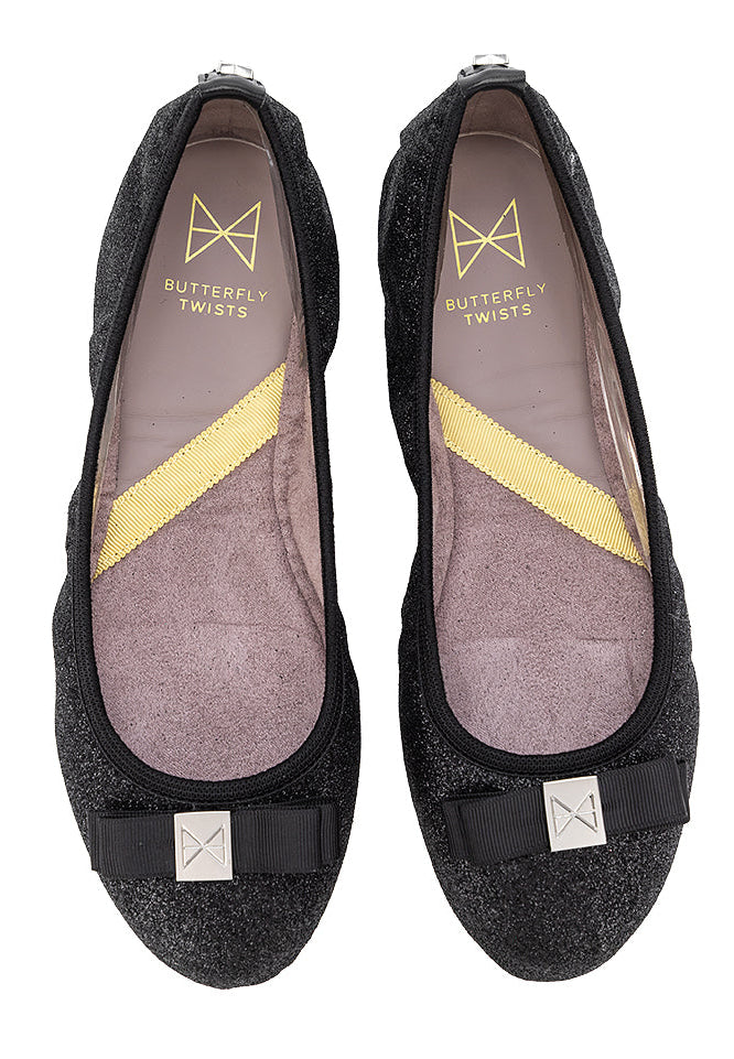 SHEA Ballet Flat Shoes - Black Glitter