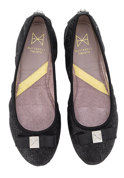 SHEA Ballet Flat Shoes - Black Glitter