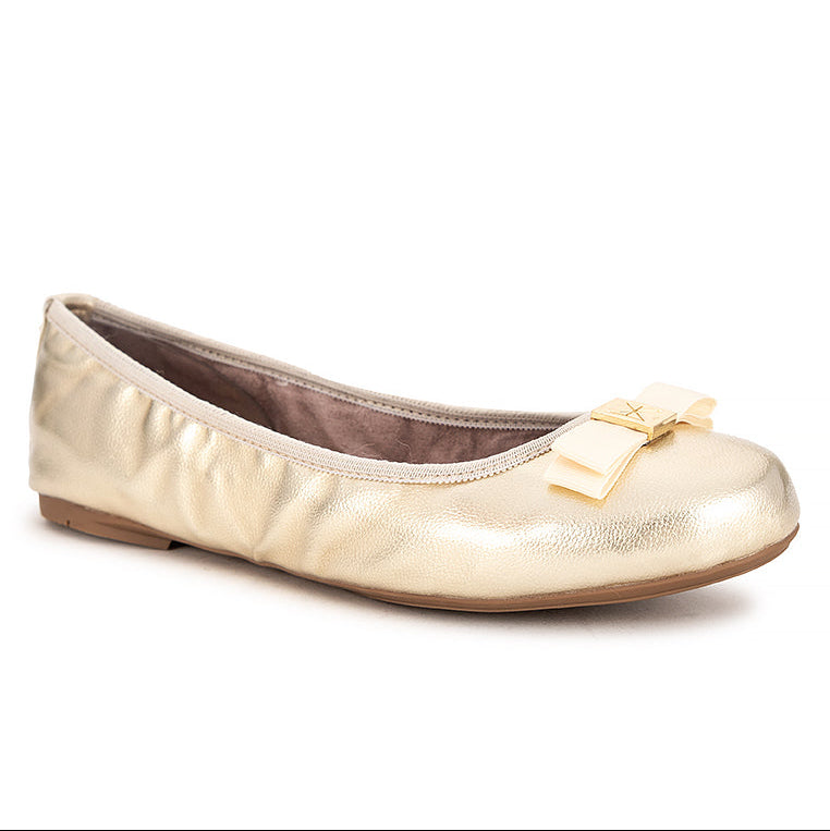 SHEA Ballet Flat Shoes - GOLD TUMBLE NAPPA