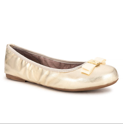 SHEA Ballet Flat Shoes - GOLD TUMBLE NAPPA