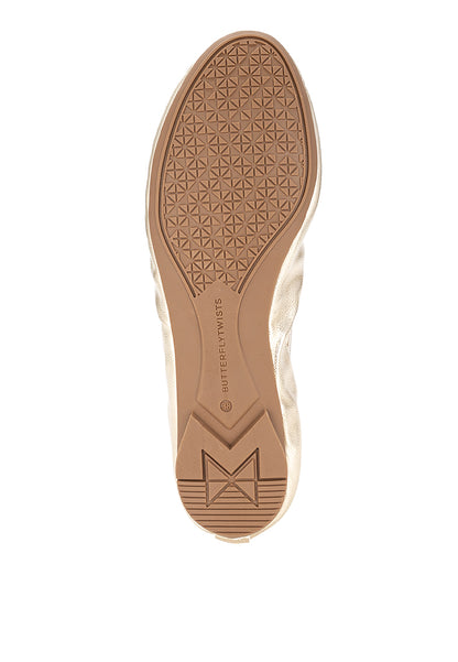 SHEA Ballet Flat Shoes - GOLD TUMBLE NAPPA