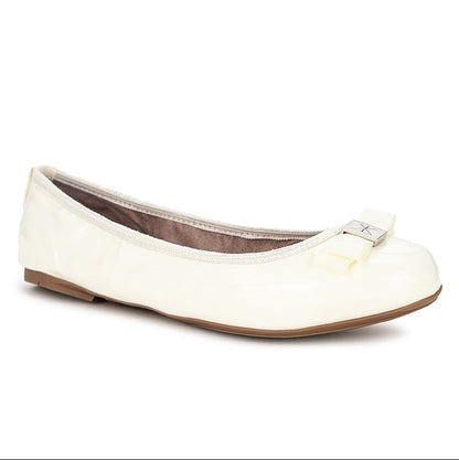 SHEA Ballet Flat Shoes - OFF WHITE PATENT