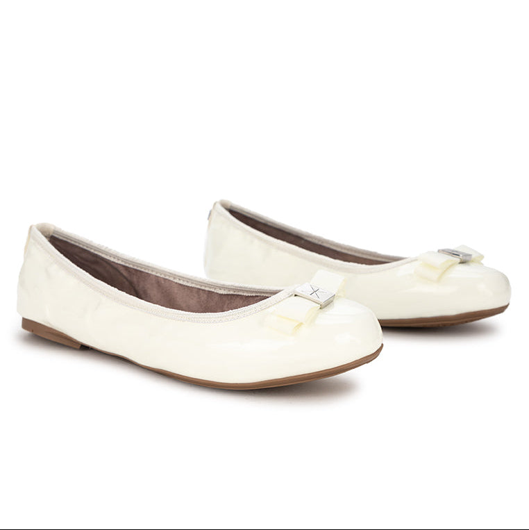 SHEA Ballet Flat Shoes - OFF WHITE PATENT
