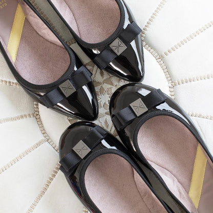 SHEA Ballet Flat Shoes - Black Patent