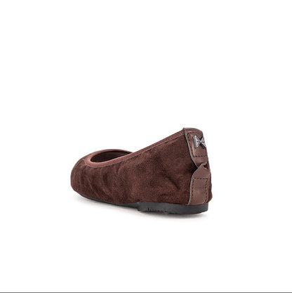 SOPHIA Ballet Flat Shoes - BROWN NOVA SUEDE