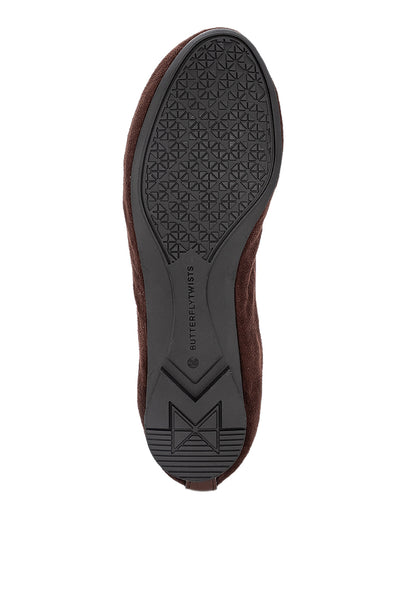 SOPHIA Ballet Flat Shoes - BROWN NOVA SUEDE