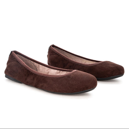 SOPHIA Ballet Flat Shoes - BROWN NOVA SUEDE