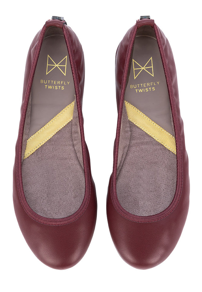SOPHIA Ballet Flat Shoes - Ox Blood
