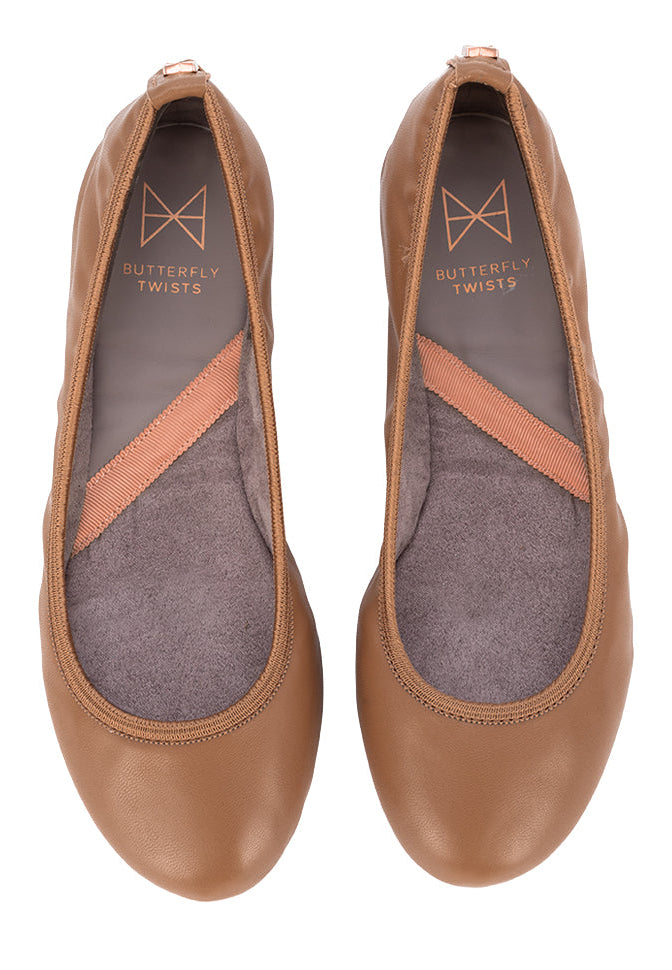 SOPHIA Ballet Flat Shoes - Tan