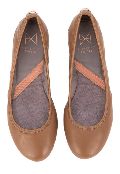 SOPHIA Ballet Flat Shoes - Tan
