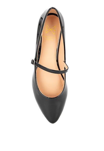 ZAIDE Ballet Flat Shoes - Black Patent
