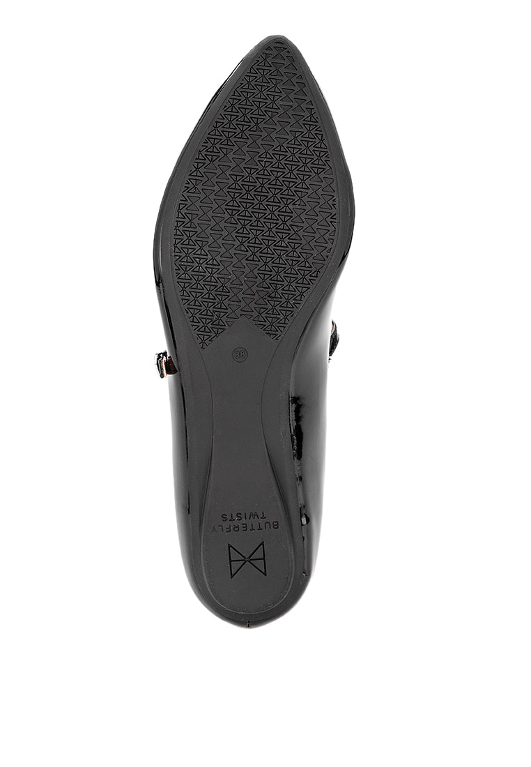 ZAIDE Ballet Flat Shoes - Black Patent