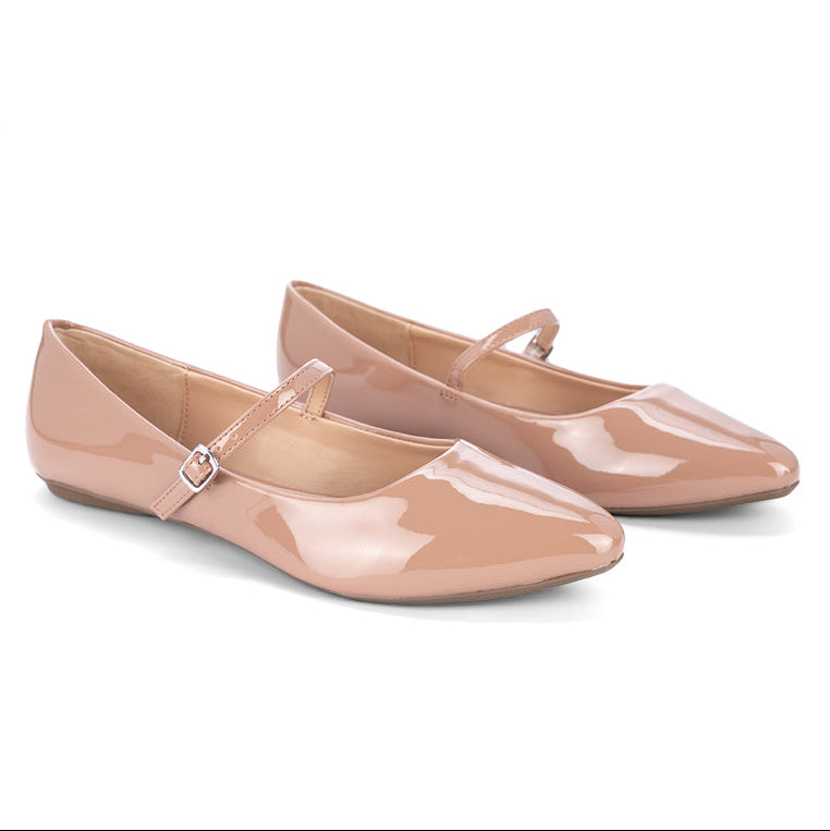 ZADIE Ballet Flat Shoes - Blush Patent