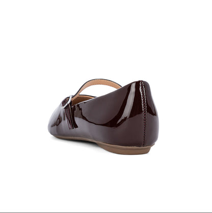 ZADIE Ballet Flat Shoes - Brown Patent