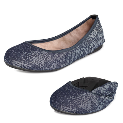 SOPHIA Ballet Flat Shoes - Denim Snake