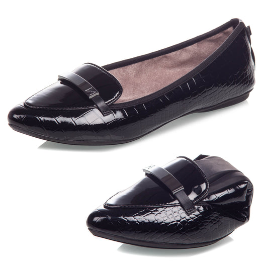 KATIA BLACK PATENT CROC